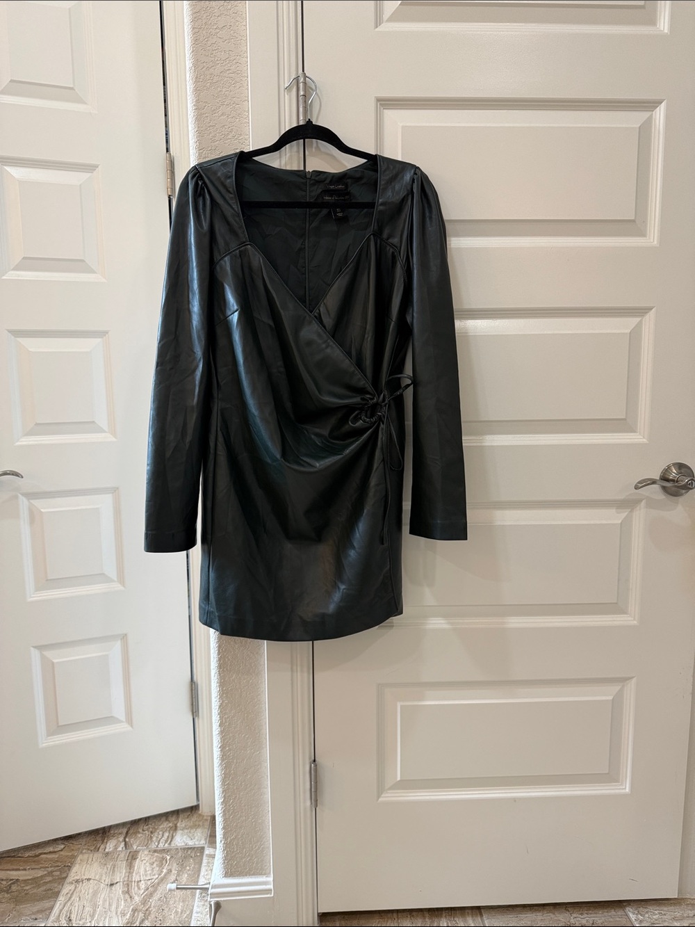 House of Harlow 1960 Dark Green Vegan Leather Dress